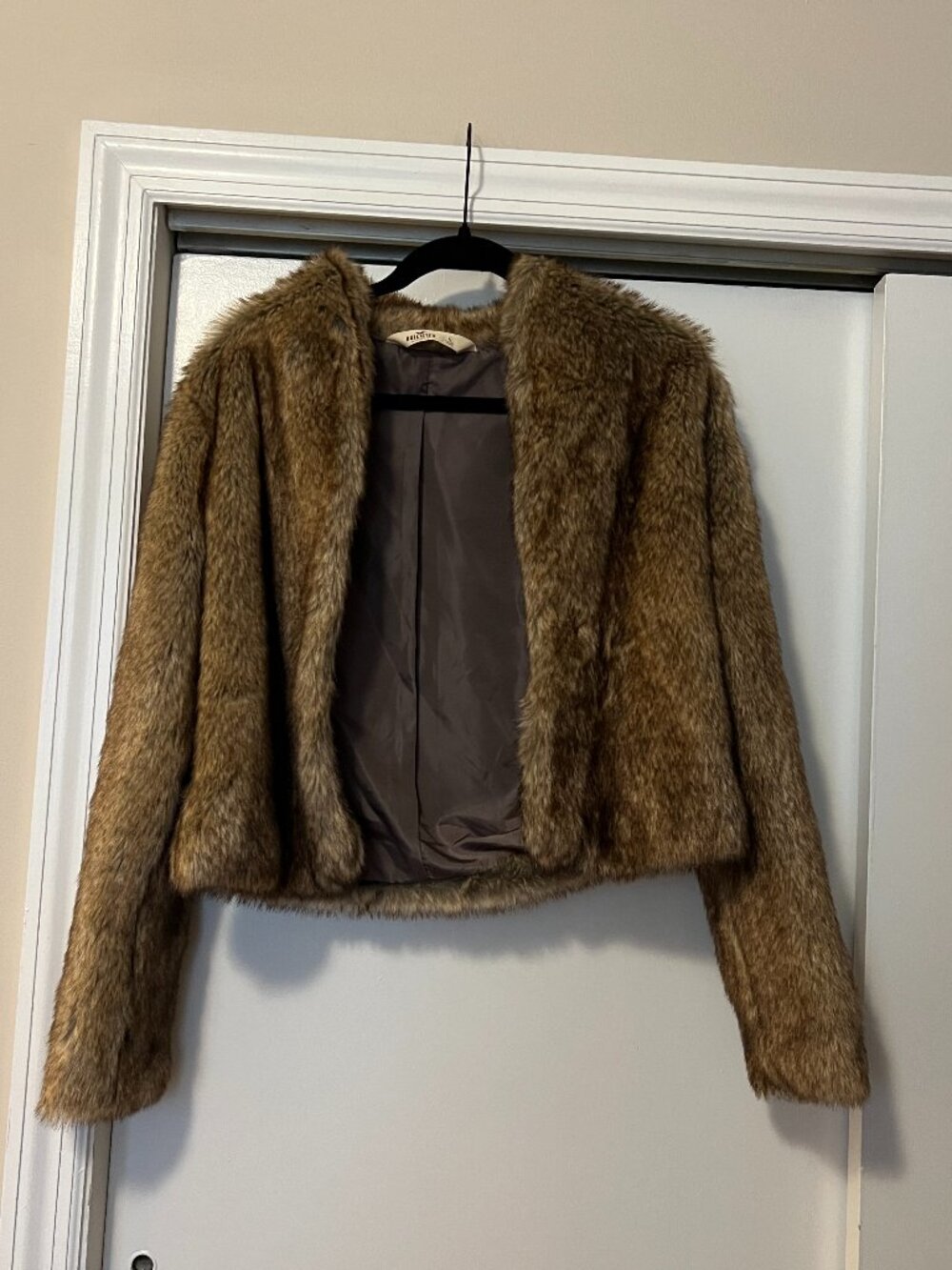 Hollister Brown Faux Fur Jacket